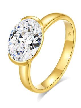 Moissanite Oval Cut Ring, Women's Ring, Promise Ring, Jewelry, Gold Ring